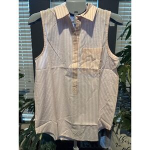 New Sew In Love You Better Believe It Top - Pink & White Stripes Size Small